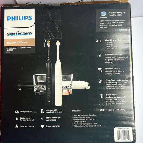 Philips Sonicare DiamondClean  White/Rose gold Rechargeable Toothbrush  (A6) - Picture 10 of 14